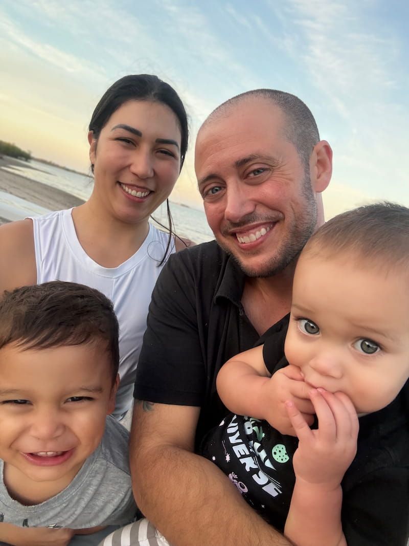 Tarrence Robertson and his family in La Paz